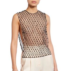 Dries Van Noten XS Mesh Sleeveless Oversized Shirt